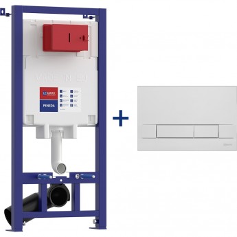Комплект 2 в 1: Инсталляция LEMARK PENEDA + кнопка смыва BIT хром глянец