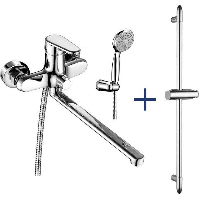 Набор смесителей "2 в 1" LEMARK POINT (универсальный + душевой гарнитур), хром LM0379C